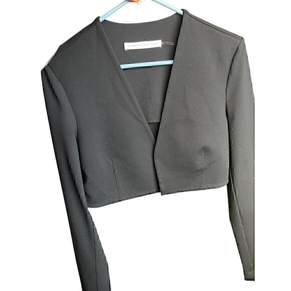 SUSANA MONACO WOMEN Cropped Black Blazer Jacket, SMALL - Picture 2 of 5